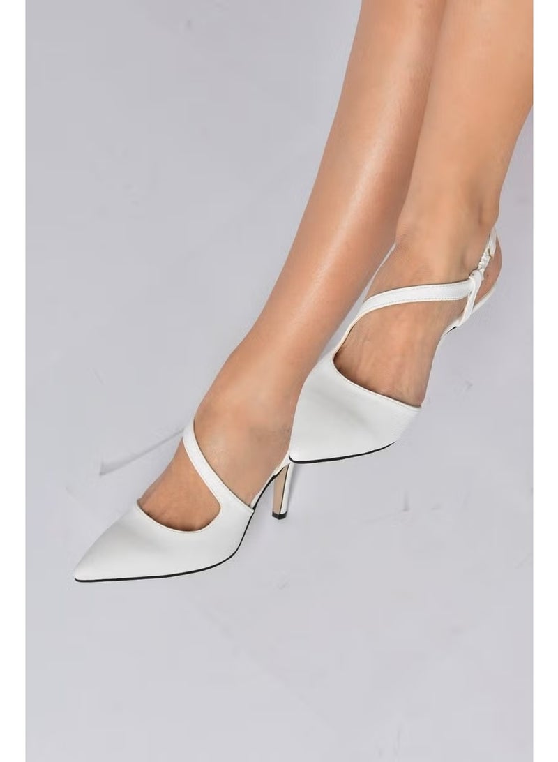 Fox Shoes أحذية كعب نسائية بيضاء مدببة K404910809 - Image 3